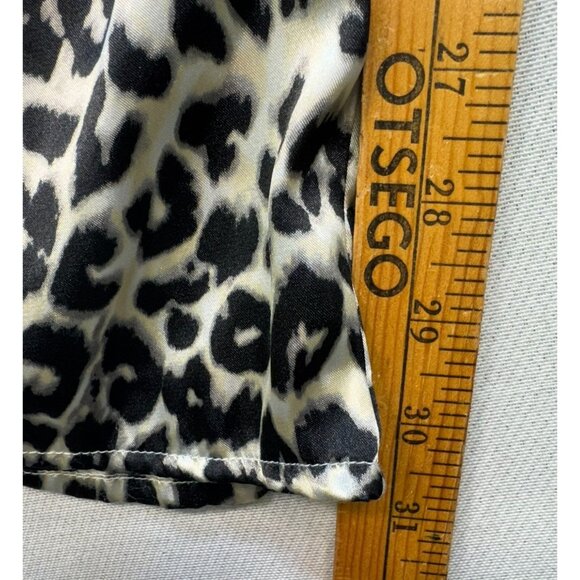 By Pink Womens Sleepwear Leopard Print Pajama Set Extra Large Black Tan - Picture 12 of 16